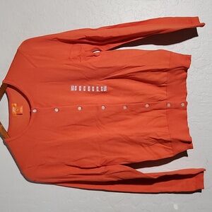 JOE Fresh Large Button Up Sweater Orange